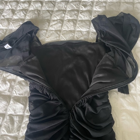 Beginning Boutique Black Mesh Long Sleeve Dress - Picture 9 of 13